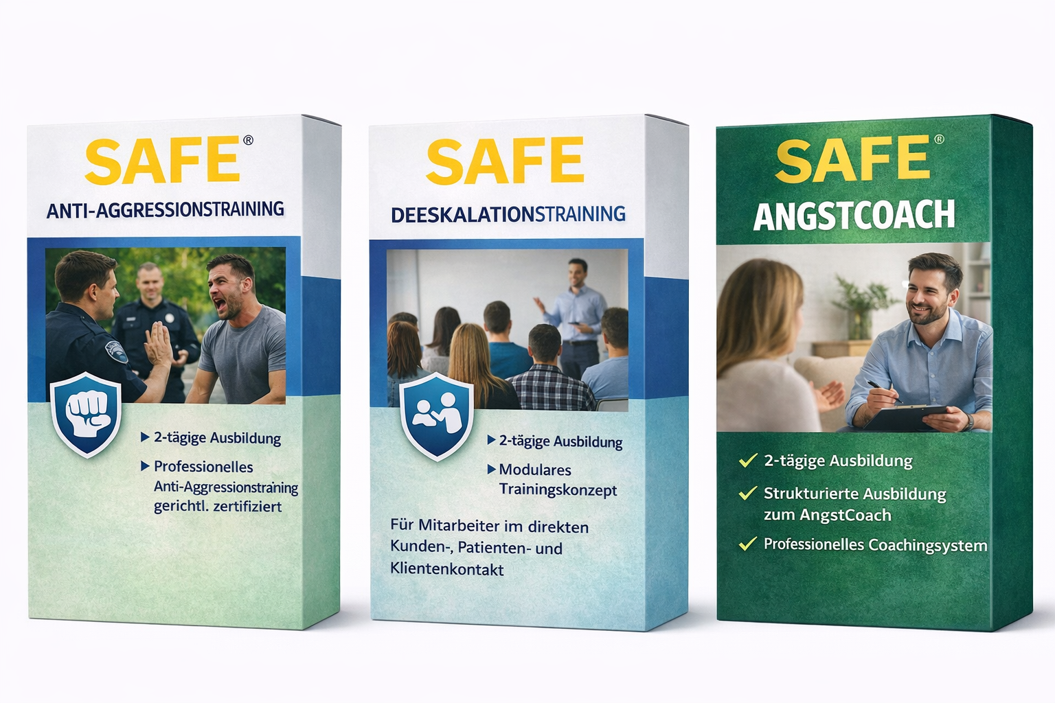 Drei SAFE Trainingsboxen im Fokus